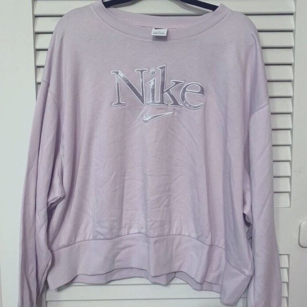 Womens Plus Size Nike Femme Crewneck Sweatshirt - Lavender 2XL NWOT
